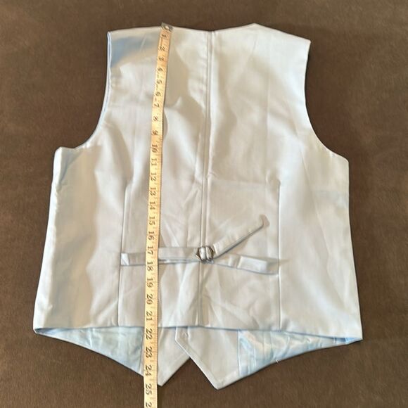 Men’s Pale Blue Slim Fit Dress Suit Jacket & Vest Size 38 NWT - Picture 10 of 11